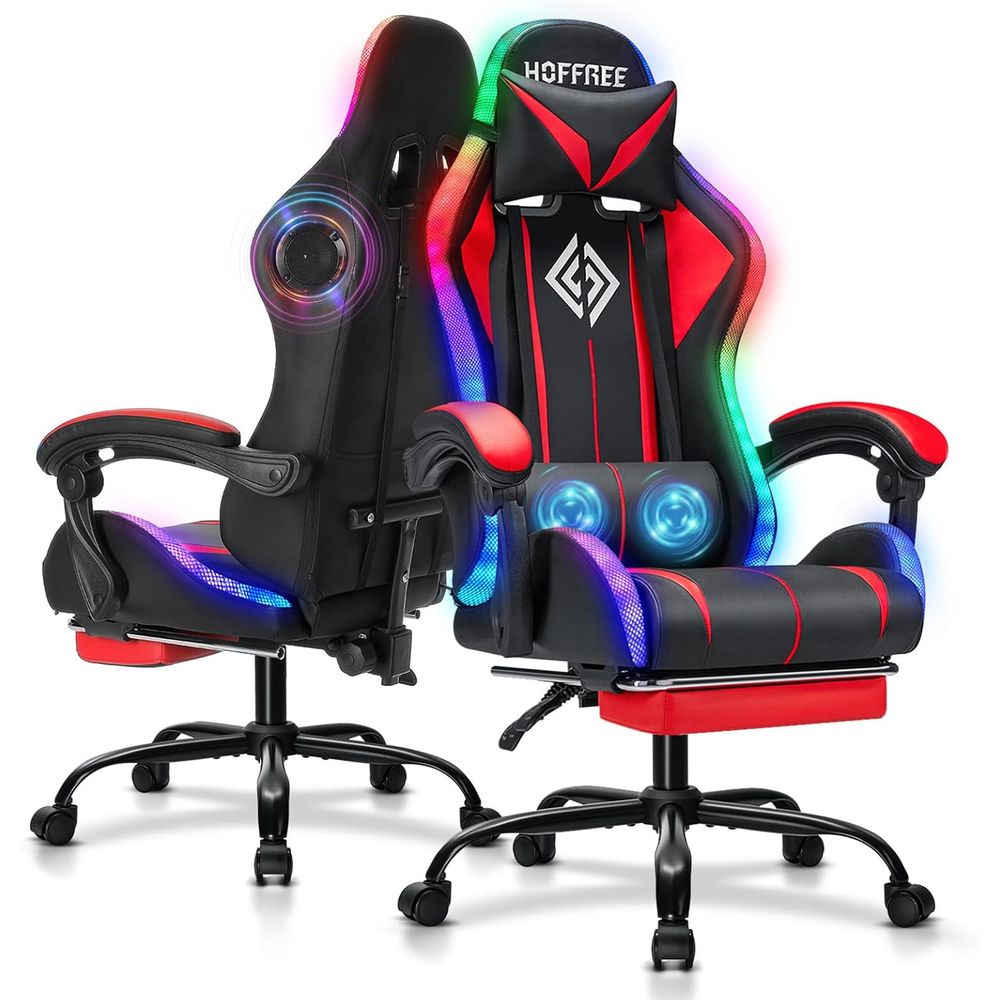 Speakers - RGB-gamingstoel met Bluetooth-luidsprekers en LED-verlichting Ergonomische