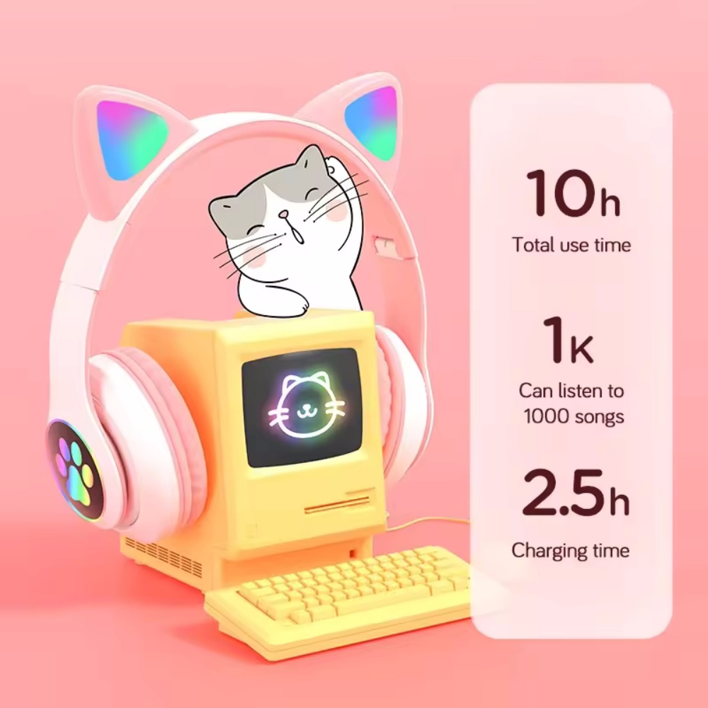 Leuke kattenoor Bluetooth-comp - Cat Ear Bluetooth Headset Led recensie en prijs