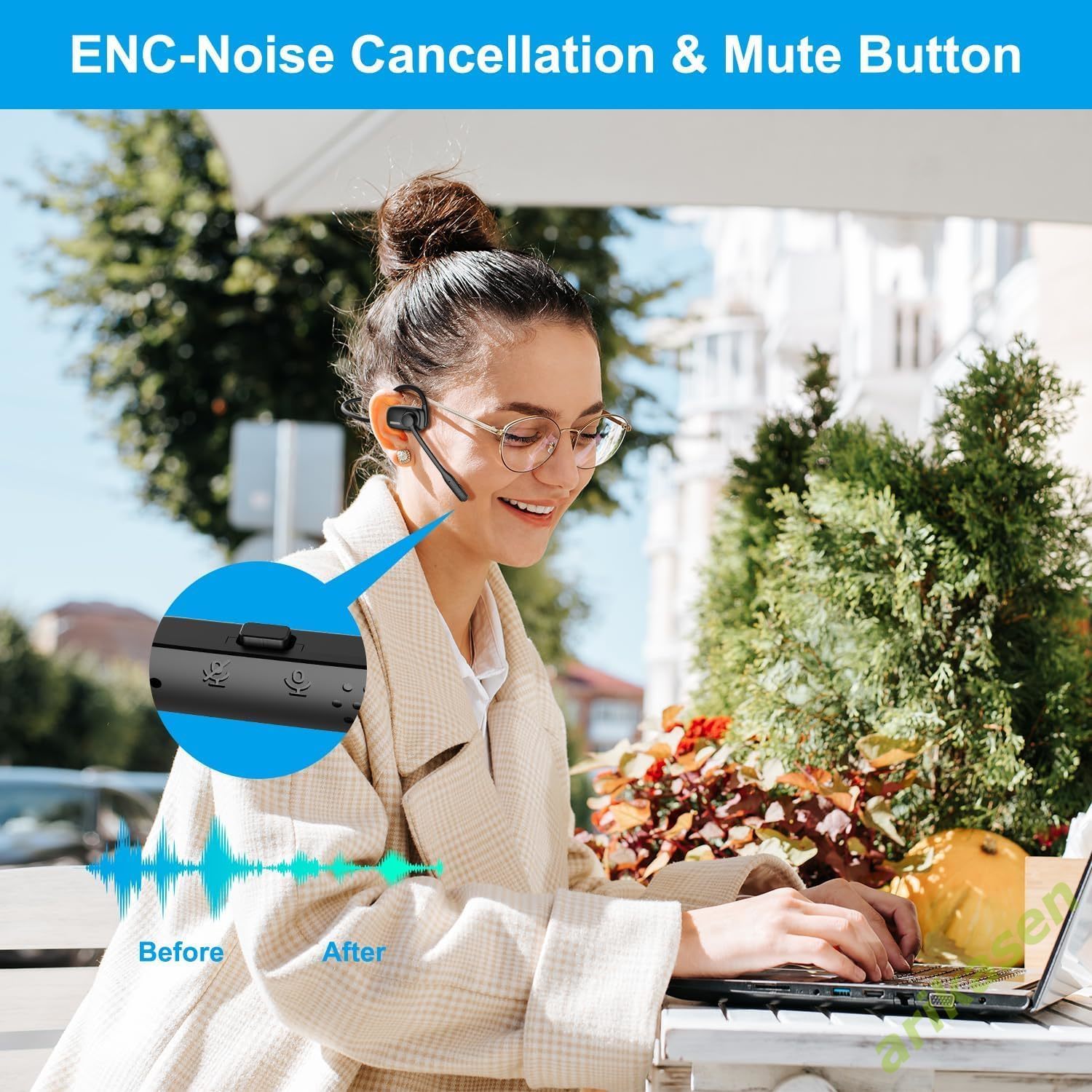 Bluetooth-headsets met microfo - Open Ear Air Conduction Headphones recensie en prijs