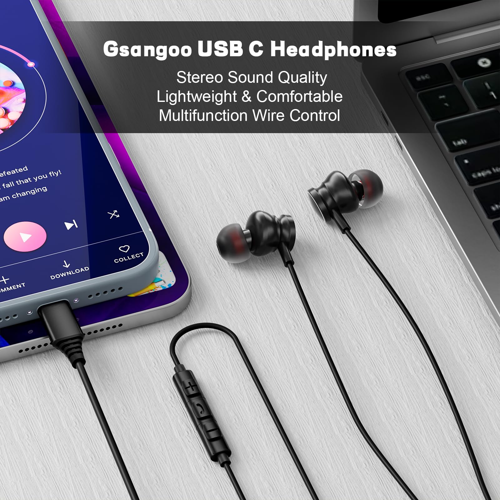 Type C Bedrade hoofdtelefoon 3 - Type C Wired Earphones With Mic recensie en prijs